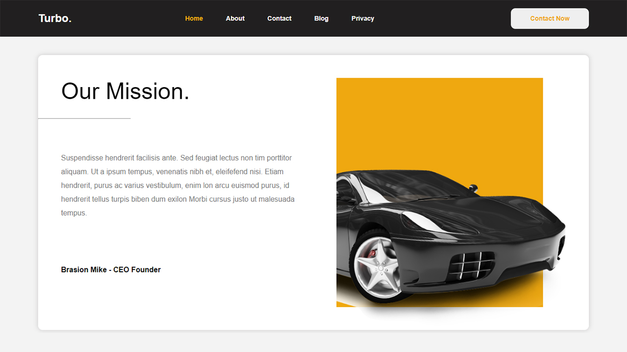 How To Make Car Header Design In HTML And CSS With Source Code ...