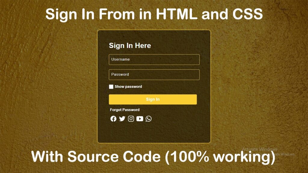 Sign In Form in HTML and CSS