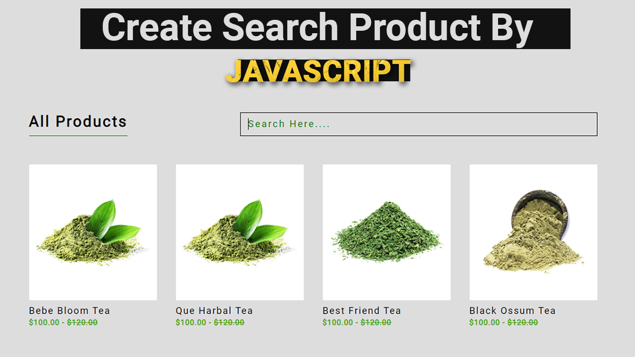 Create Filter / Search Product site By Javascript